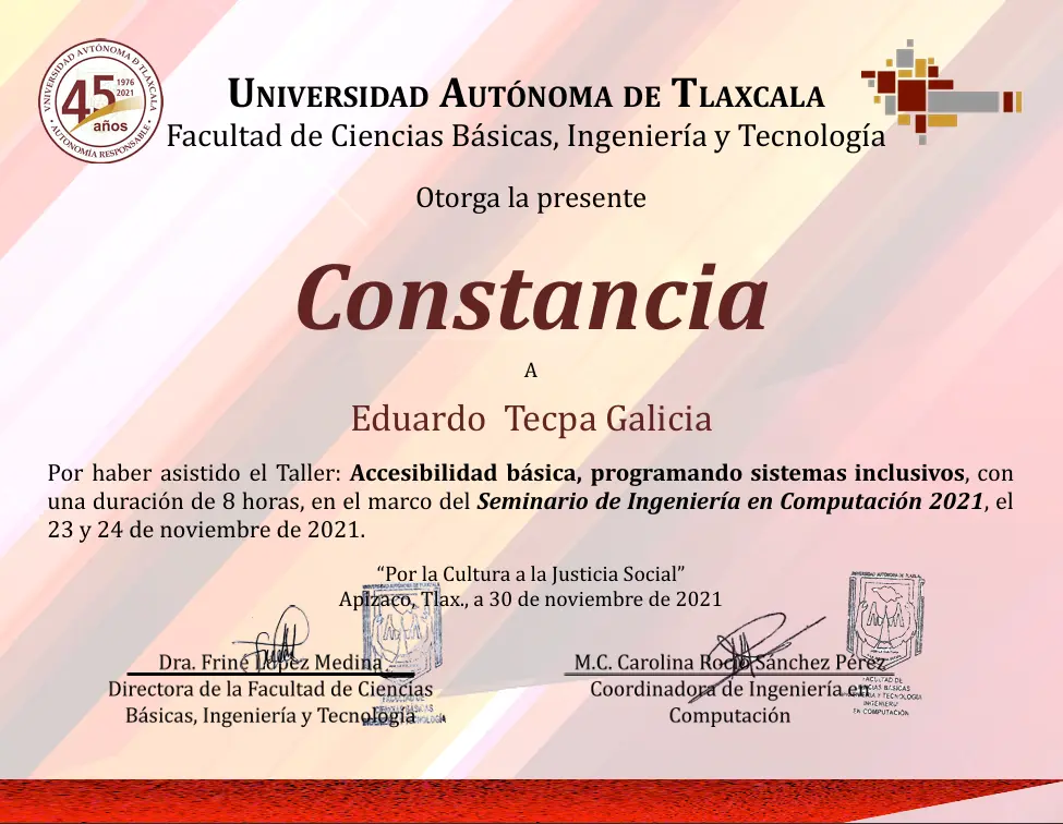 Constancia 2021